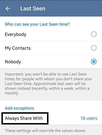 مشکل همیشه آنلاین بودن در تلگرام