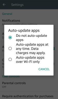 لغو بروز رسانی اندروید