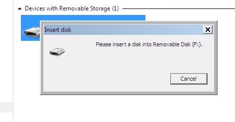 پیغام removable disk فلش مموری