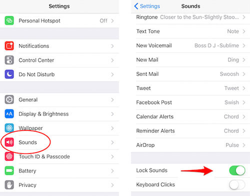 غیر فعال کردن Lock Sound در آیفون