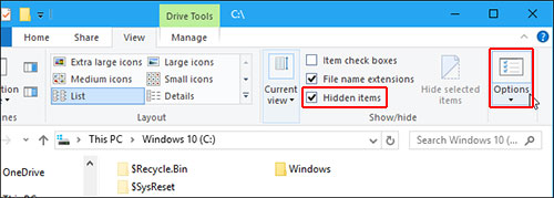 نمایش فایل های مخفی در ویندوز 8
