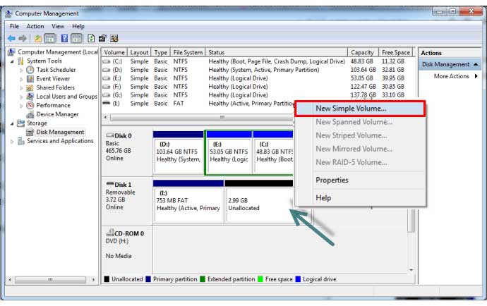 رفع خطای Please insert a disk into NEW VOLUME