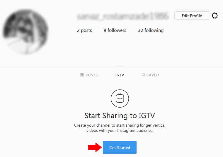 کار با IGTV تحت وب