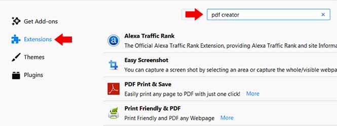 تبدیل صفحات وب به پی دی اف در فایرفاکس