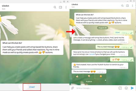 ایجاد پست لایک شونده در تلگرام