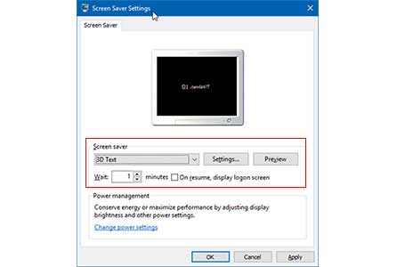 تنظیمات Screen saver ویندوز 10
