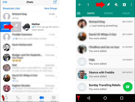 پین کردن در واتساپ