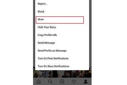mute در اینستاگرام