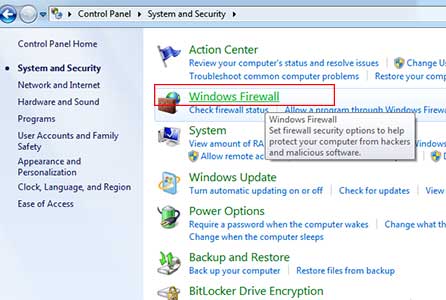 فایروال در ویندوز 7