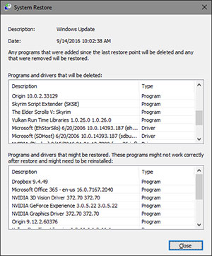 فعال کردن system restore در ویندور