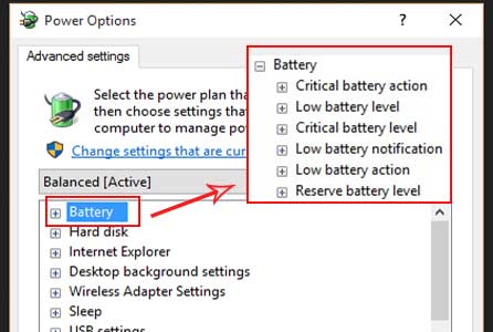 کاهش مصرف باتری لپ تاپ ویندوز 10