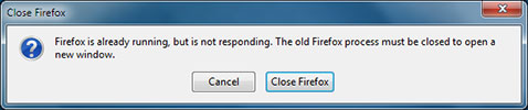 ارور Firefox is already running but is not responding