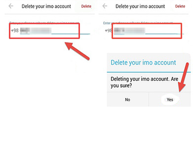 حذف اکانت ایمو اندروید