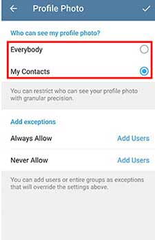 علت عدم نمایش عکس پروفایل در تلگرام
