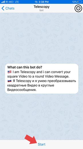 تبدیل کلیپ به ویدیو مسیج در تلگرام